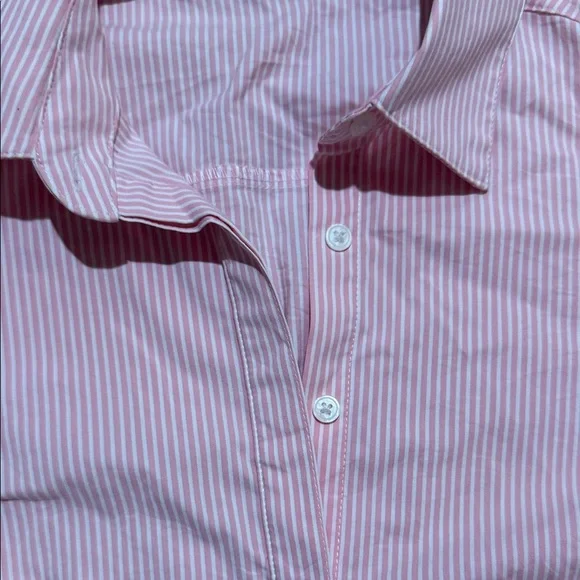 Forever 21 Pink and White Striped Shirt - Picture 3 of 6